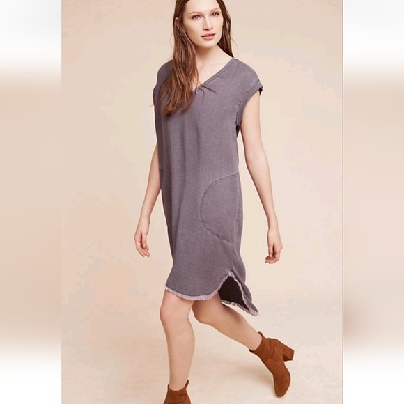 Anthropologie Hi-Lo Grey Tunic Dress Cloth & Stone - Picture 1 of 10